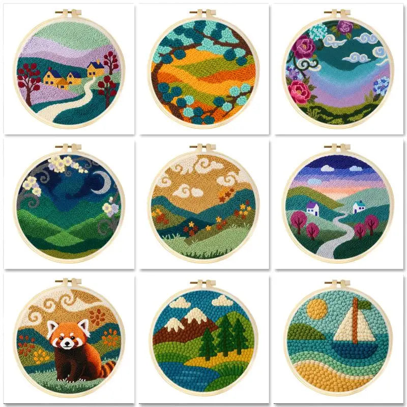 Kit Punch Needle Paysage — Montagnes & Nature
