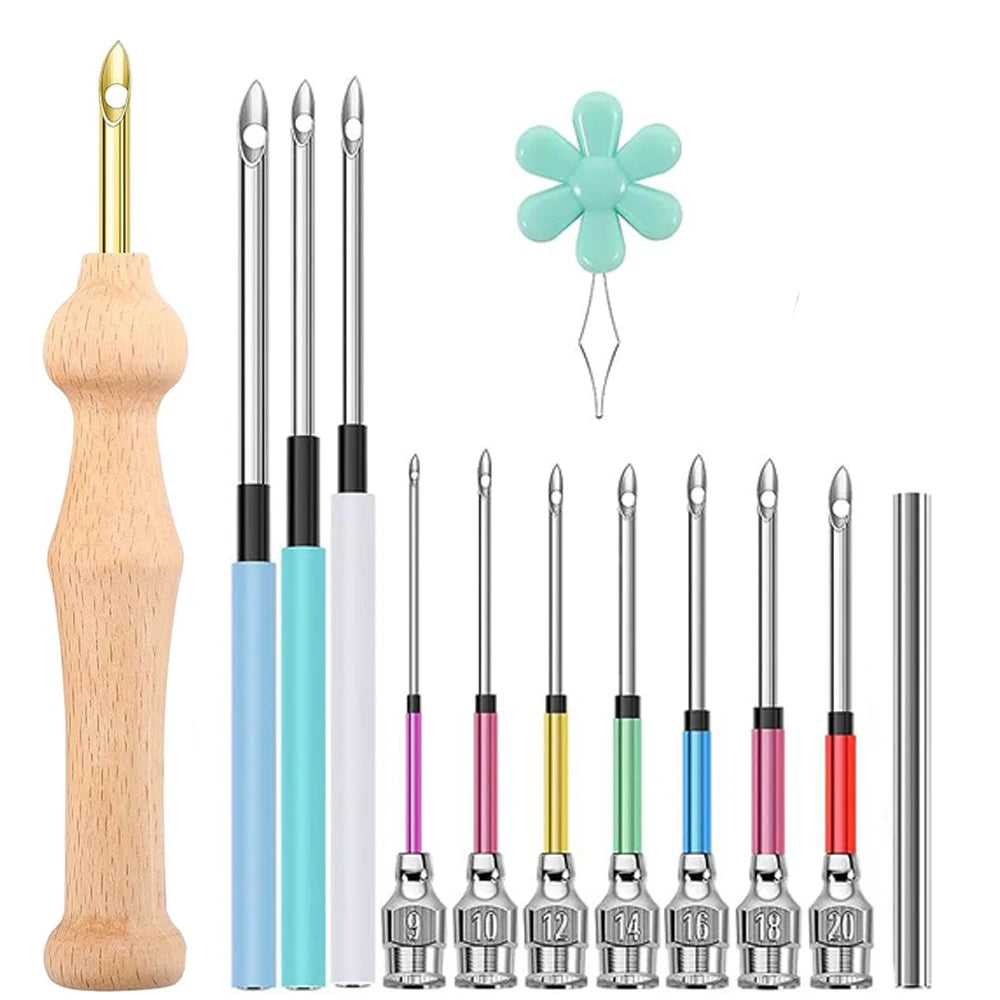 Set 13 Aiguilles Punch Needle Manche Bois — photo 15