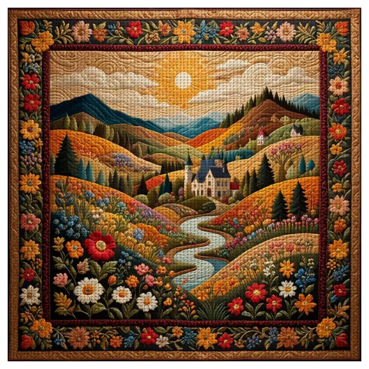 Kit Point de Croix Paysage 30x30 cm