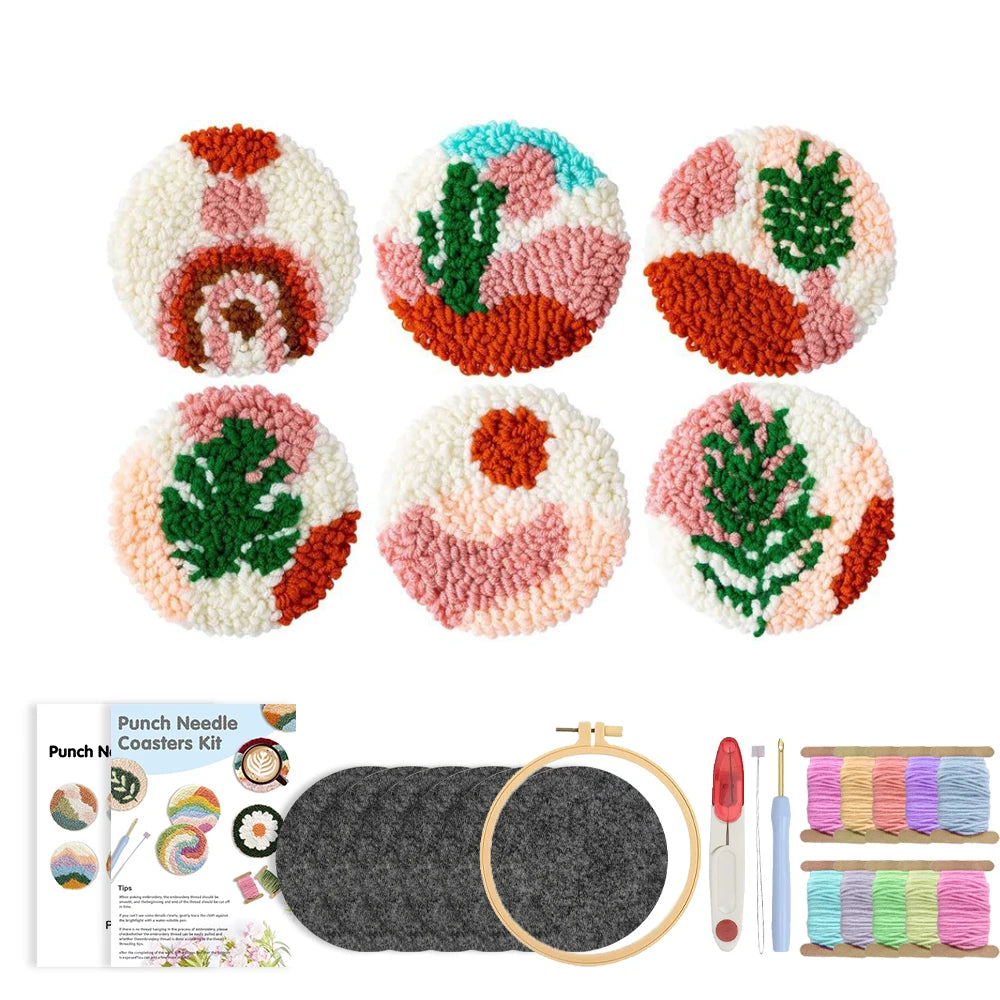 Kit 6 Sous-verres Punch Needle Tuftés — photo 15