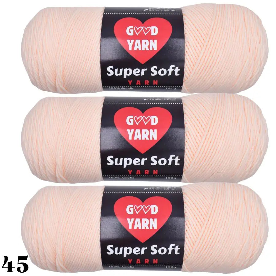Trois pelotes de laine couleur chair rose nude pour la création de peluches au crochet