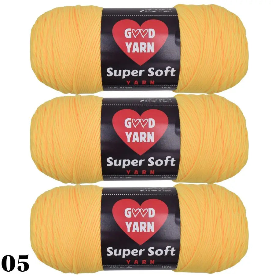 Pack de 3 pelotes de laine jaune ocre doux pour ateliers de tricot fait main