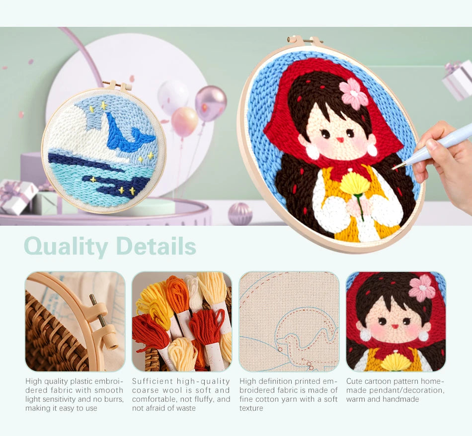 Kit Punch Needle Lapin, Hérisson & Girafe — photo 13