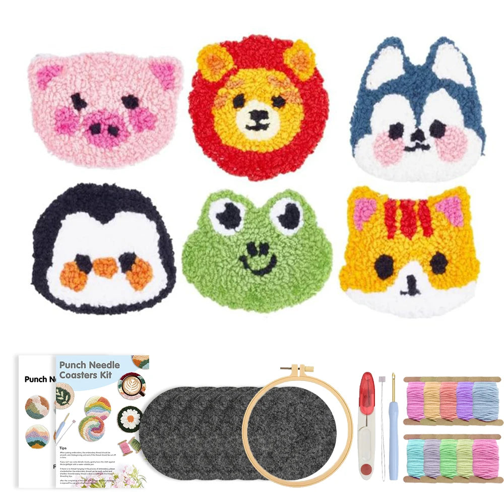 Kit 6 Sous-verres Animaux Câlins