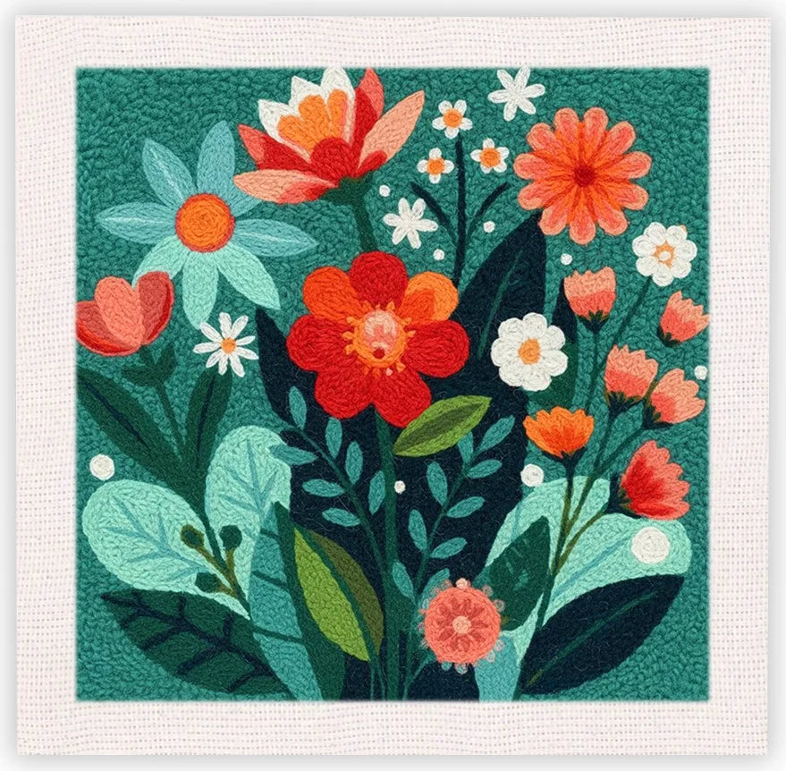 Kit Punch Needle Fleurs avec Cadre — photo 20