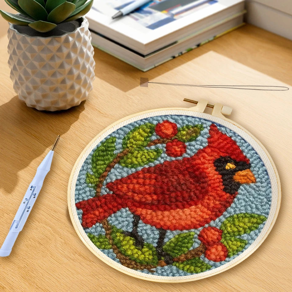 Kit Punch Needle Débutant — Oiseaux du Jardin (tout inclus) — photo 2