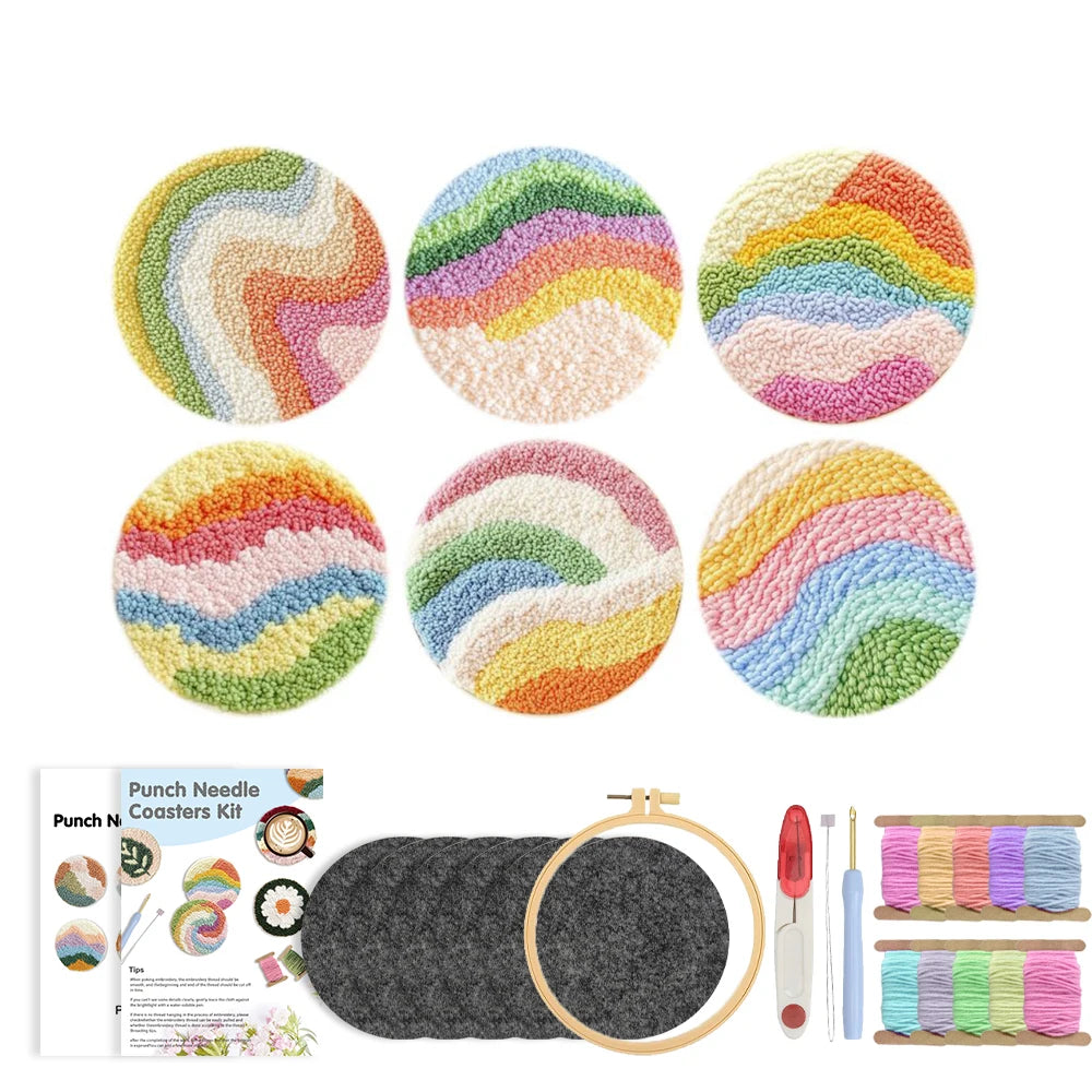 Kit 6 Sous-verres Punch Needle Tuftés — photo 21