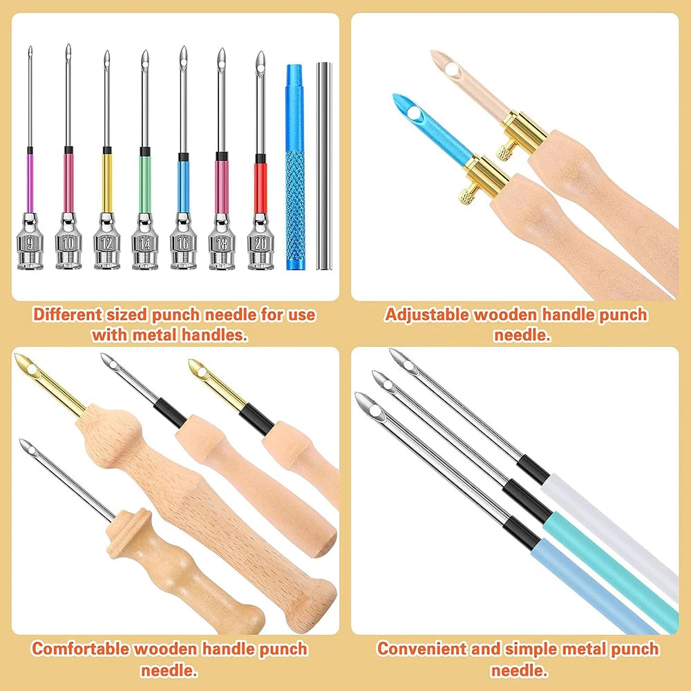 Set 13 Aiguilles Punch Needle Manche Bois — photo 11
