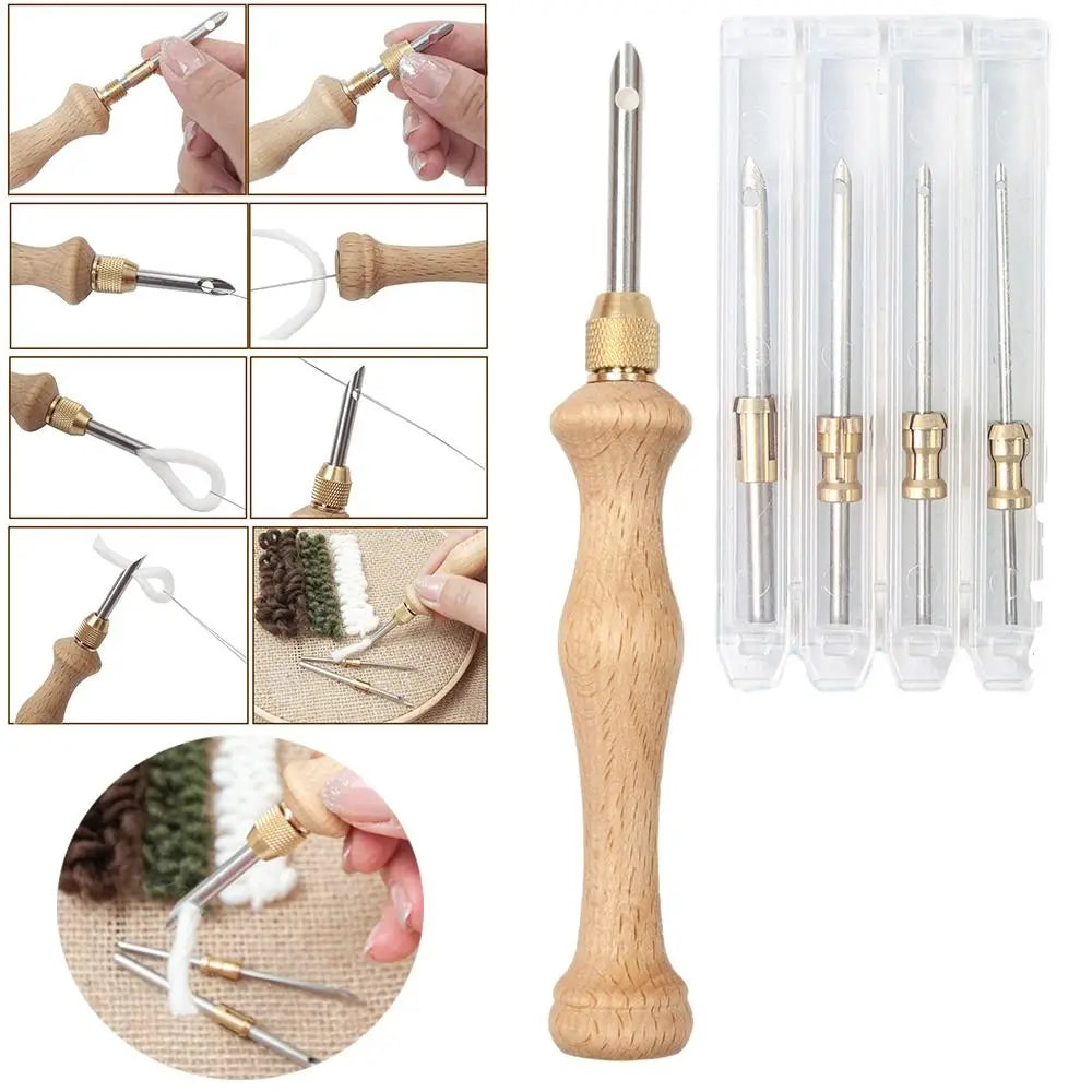 Stylo Punch Needle Réglable + Accessoires