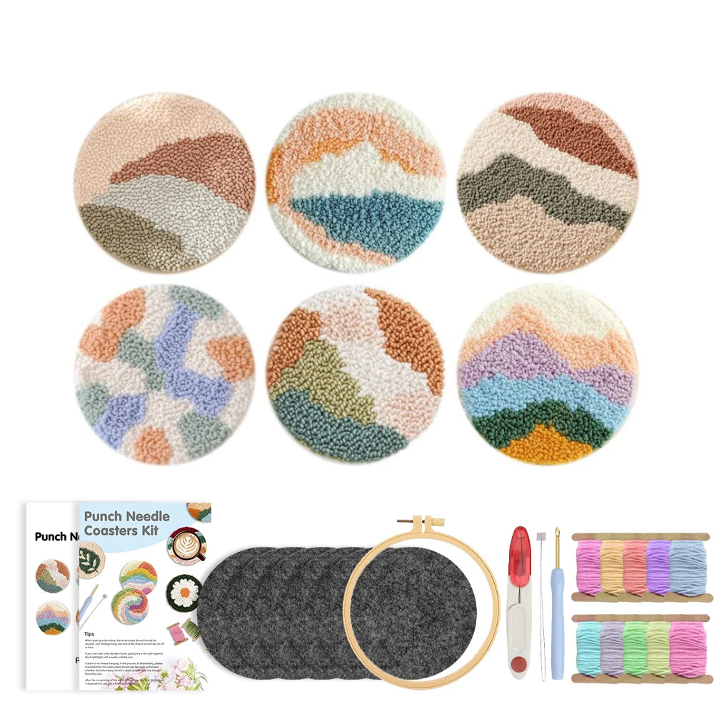 Kit 6 Sous-verres Punch Needle Paysages — photo 15