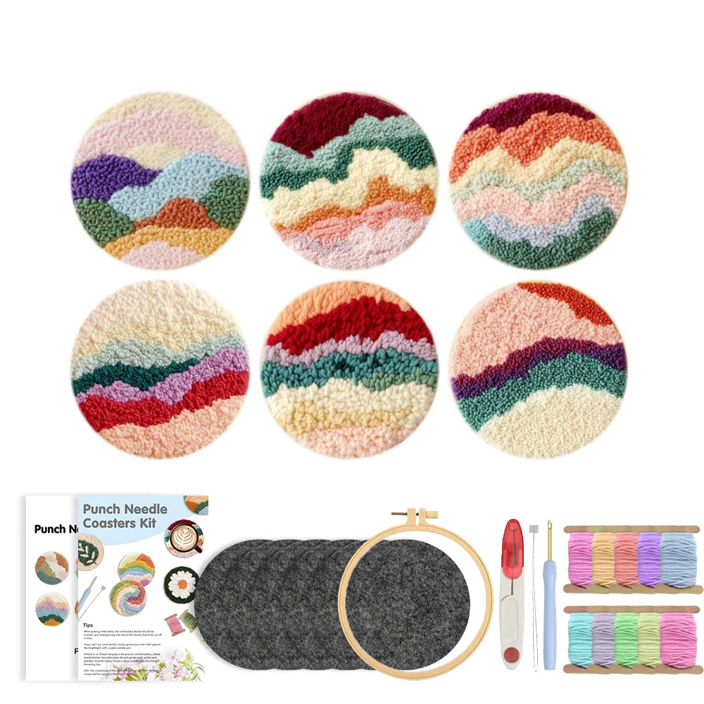 Kit 6 Sous-verres Punch Needle Paysages — photo 14