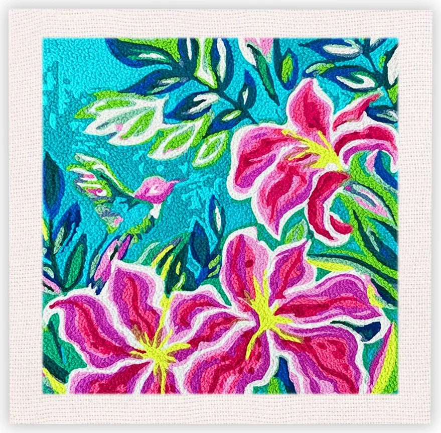 Kit Punch Needle Fleurs avec Cadre — photo 17