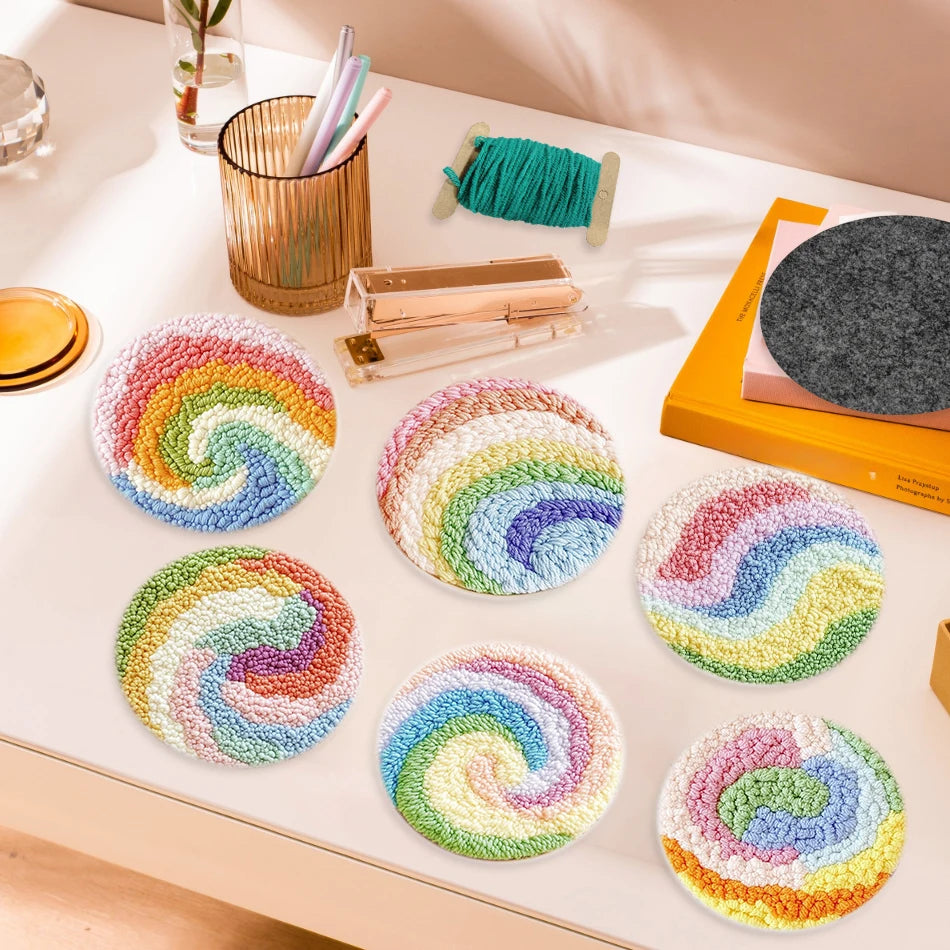 Kit 6 Sous-verres Punch Needle Fleurs — photo 6