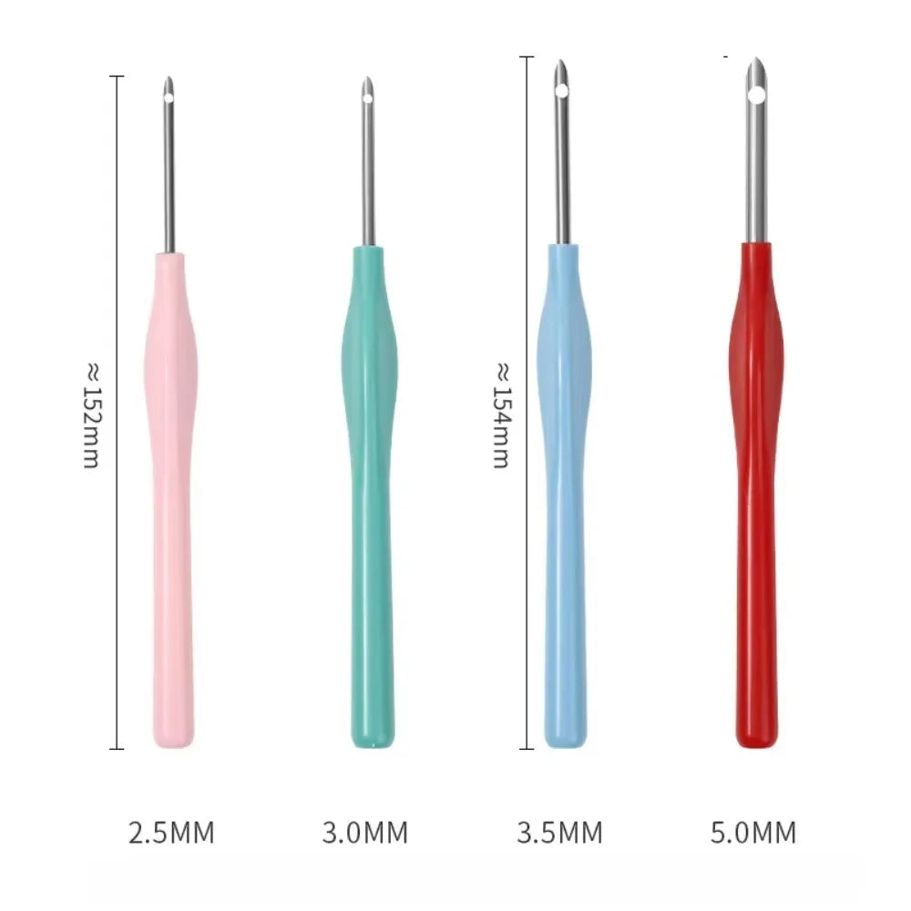Dimensions et diamètres des aiguilles punch needle allant de deux virgule cinq à cinq millimètres