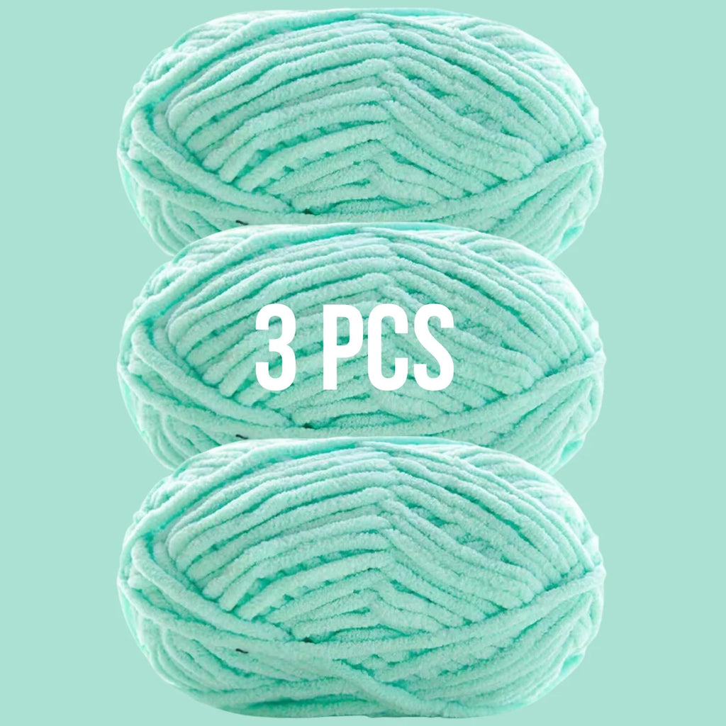 Pack de 3 pelotes de laine couleur bleu turquoise vif pour broderie créative