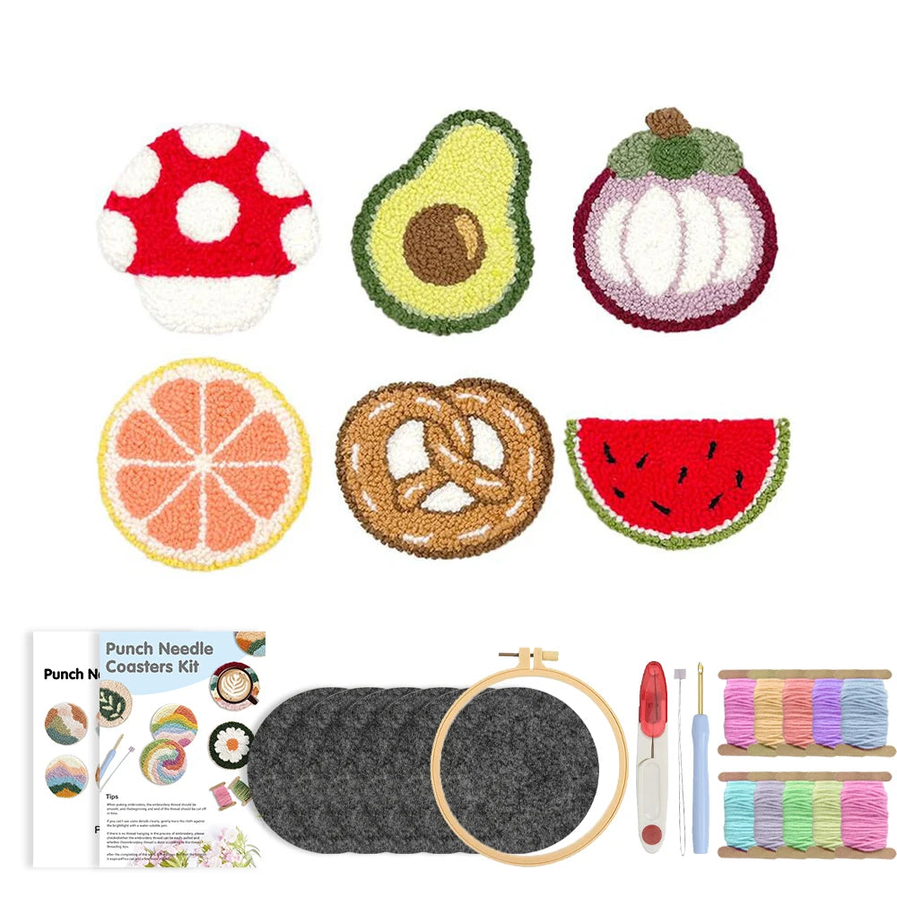 Kit 6 Sous-verres Punch Needle Fruits — photo 12