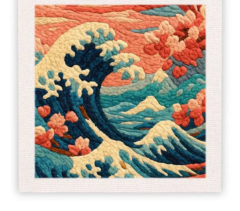 Kit punch needle — motif grande vague