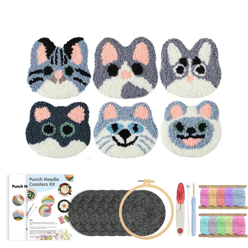 Kit 6 Sous-verres Punch Needle Tuftés — photo 22