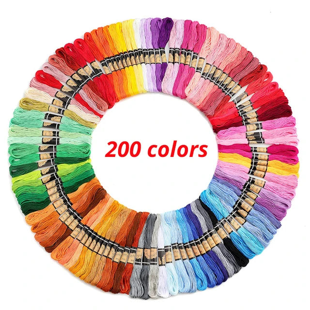 Pack expert de deux cents couleurs de fils pour bracelets brésiliens et canevas