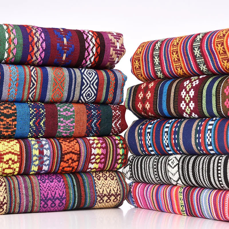 Tissu Lin Coton Ethnique au Mètre