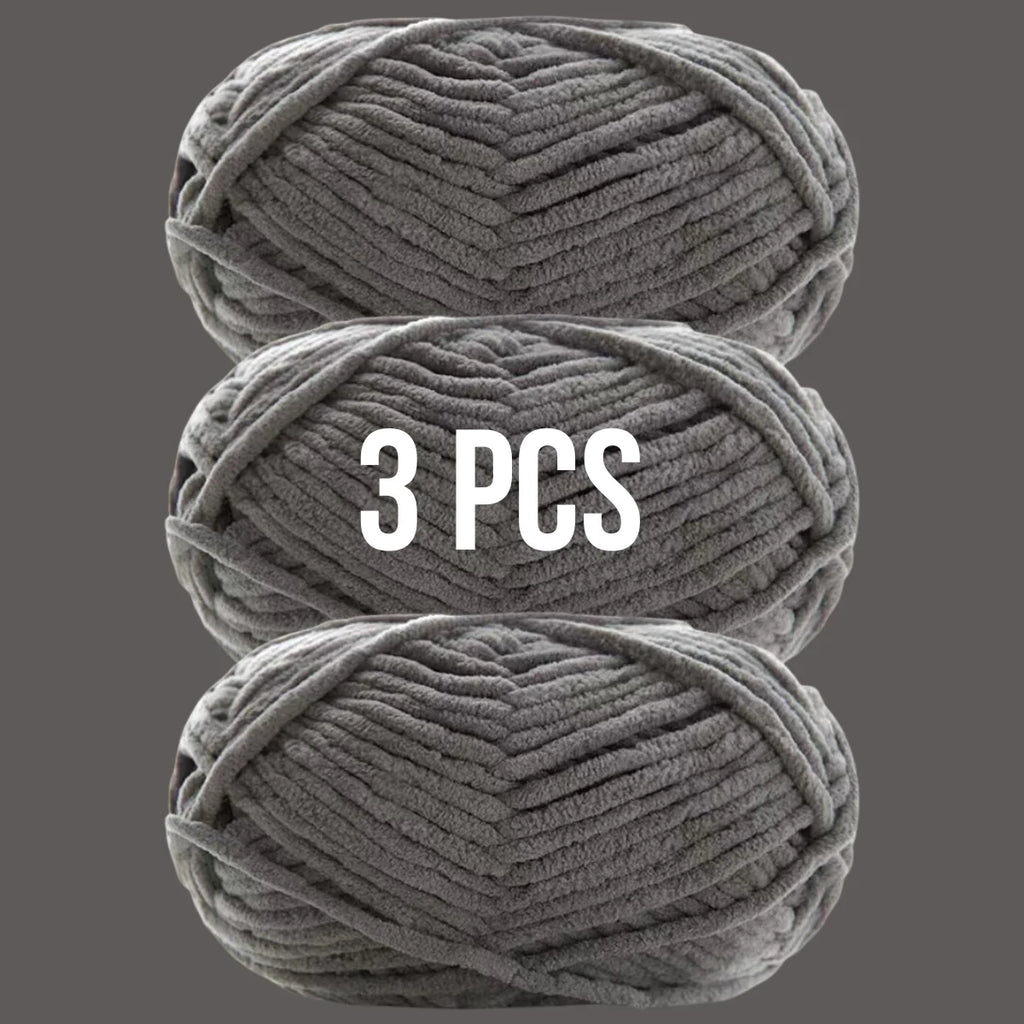 Lot de 3 pelotes de laine couleur gris foncé anthracite de la gamme Super Soft