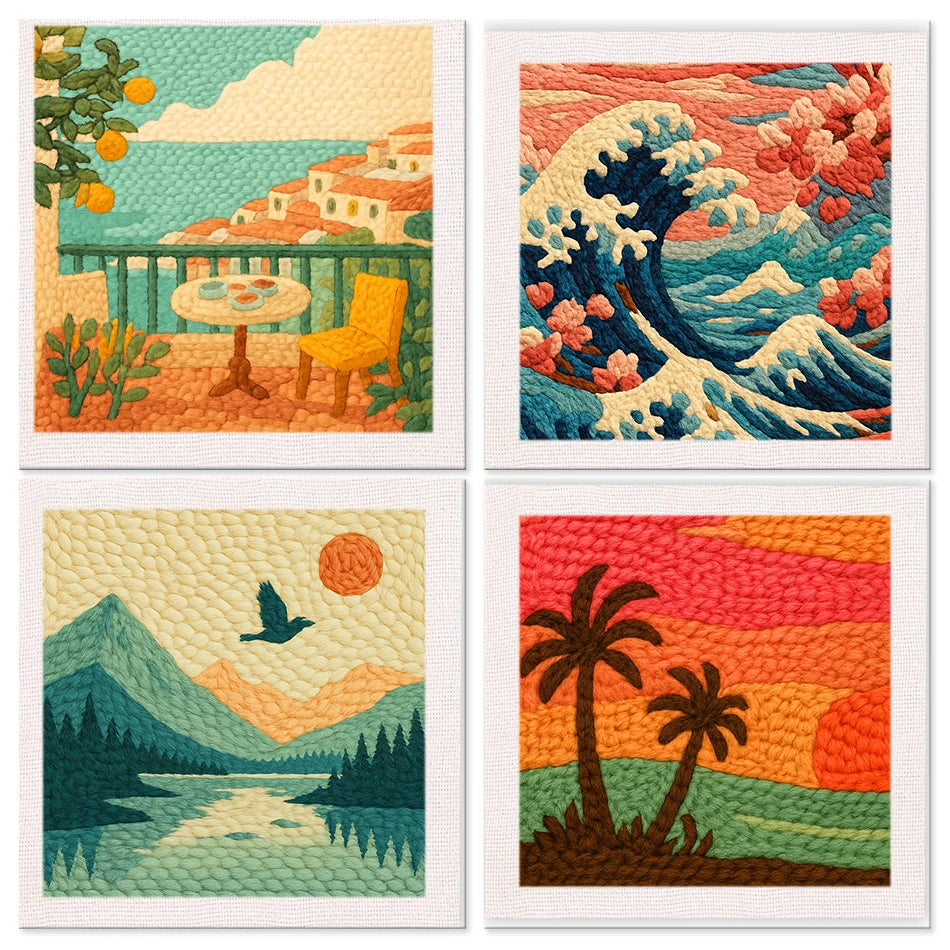 Kit Punch Needle Paysage avec Cadre
