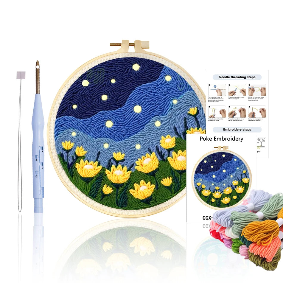 Kit Punch Needle Paysage Fleurs 20 cm — photo 7