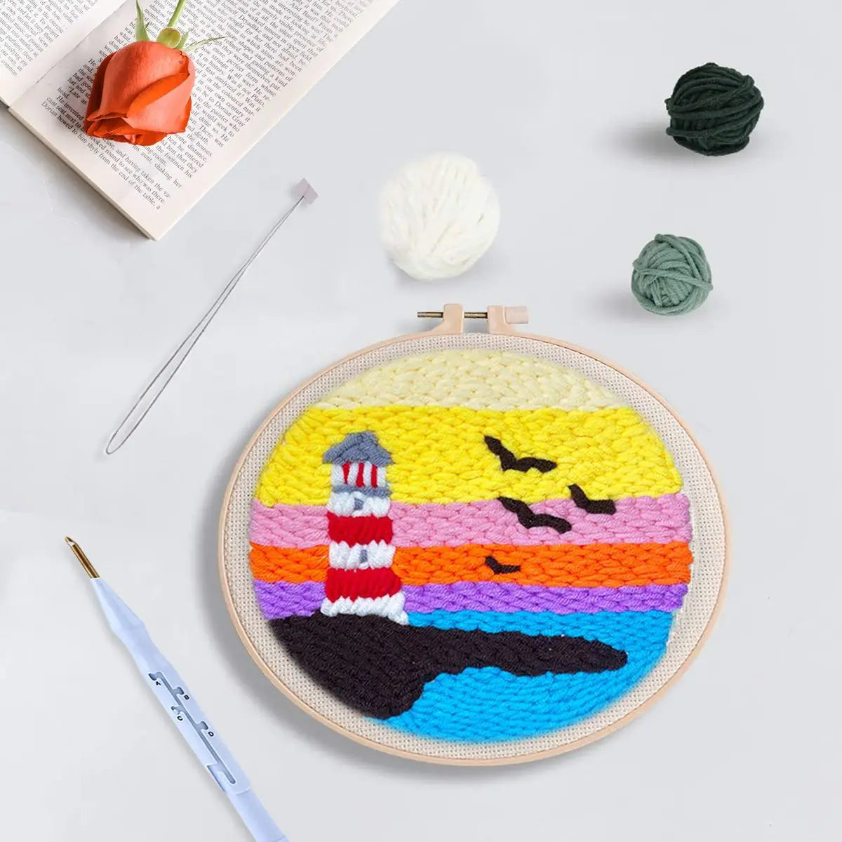 Kit Punch Needle Paysage avec Cadre & Fils — photo 10