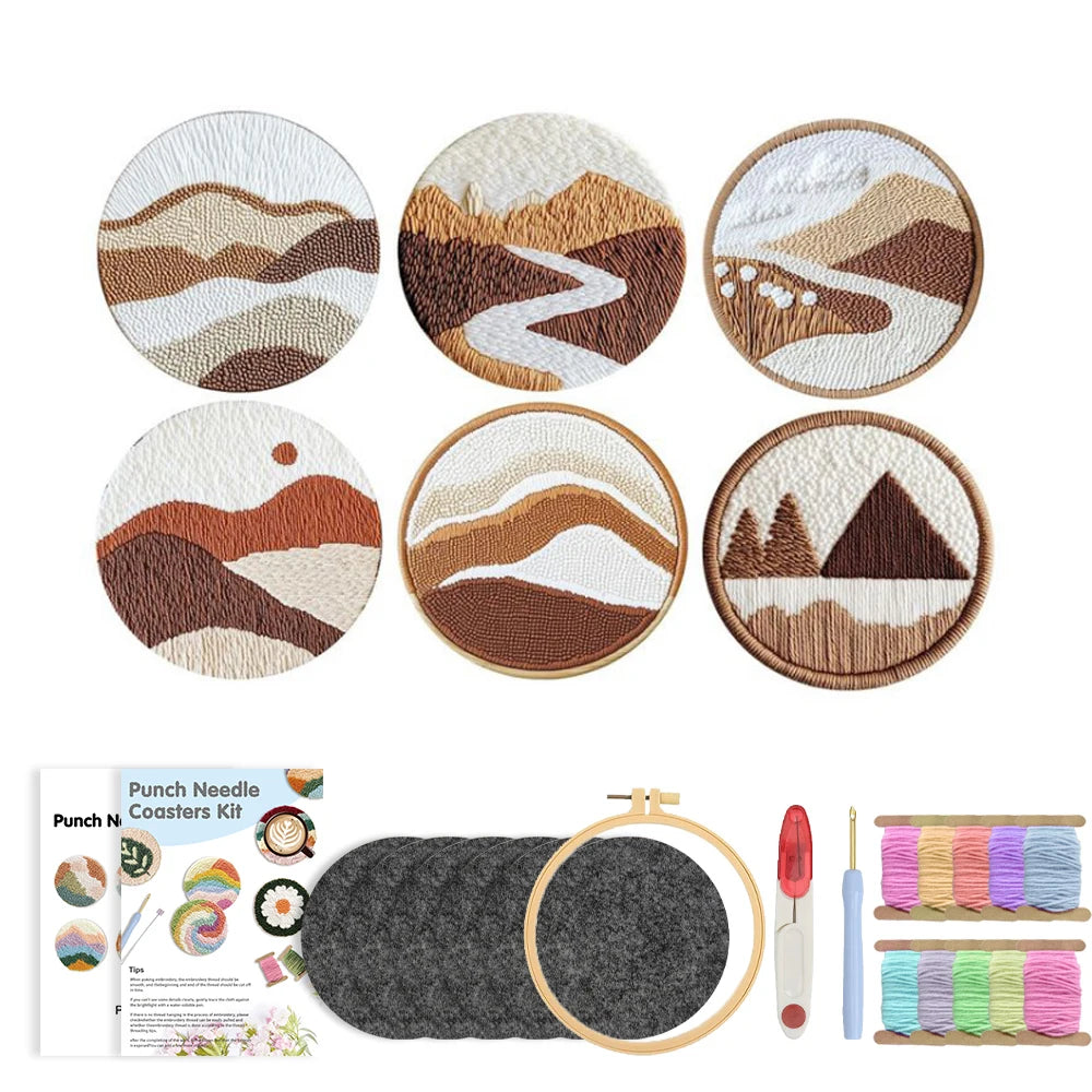Kit 6 Sous-verres Punch Needle Paysages — photo 19