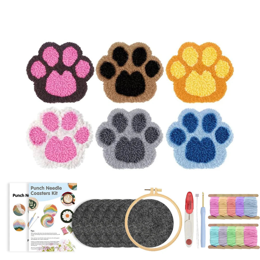 Kit 6 Sous-verres Punch Needle — Animaux Rigolos — photo 18