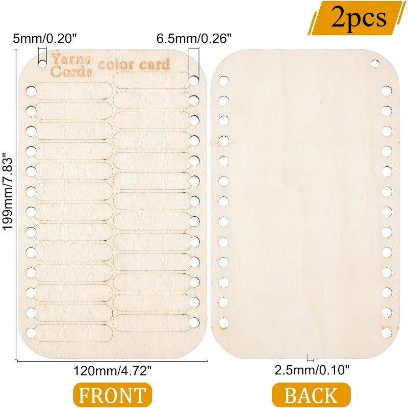 Schéma technique montrant les dimensions d'une carte de rangement de fils en bois de 100 par 198 millimètres