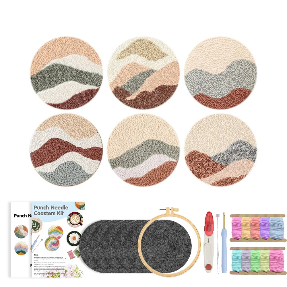 Kit 6 Sous-verres Punch Needle Paysages — photo 17