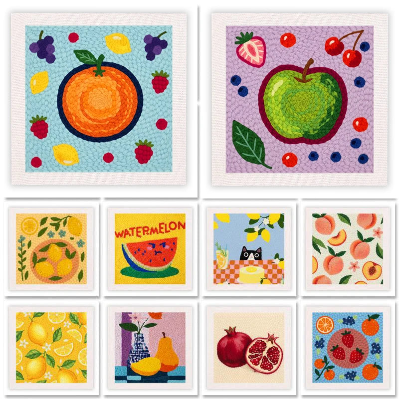 Kit Punch Needle Fruits Frais avec Cadre