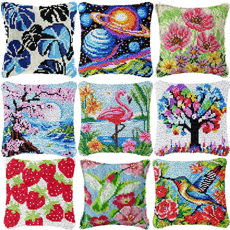 Kit Coussin Point Noué Paysage Fleuri