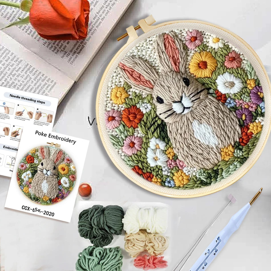 Kit Punch Needle Lapin, Hérisson & Girafe — photo 2