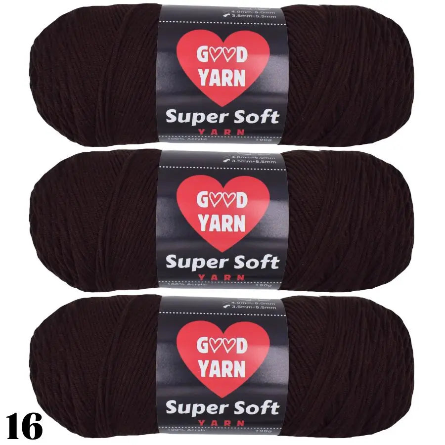 Pack de 3 pelotes de laine couleur marron écorce très foncé aux reflets aubergine