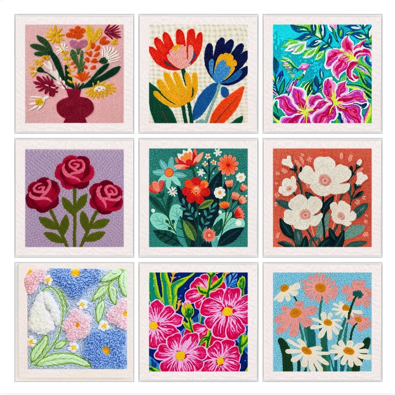 Kit Punch Needle Fleurs avec Cadre — photo 2