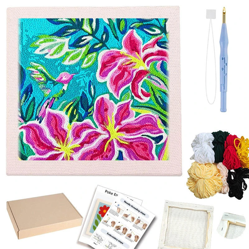 Kit Punch Needle Fleurs avec Cadre — photo 3