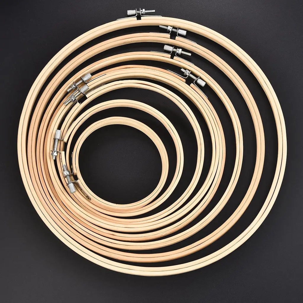 Set Tambours à Broder en Bois