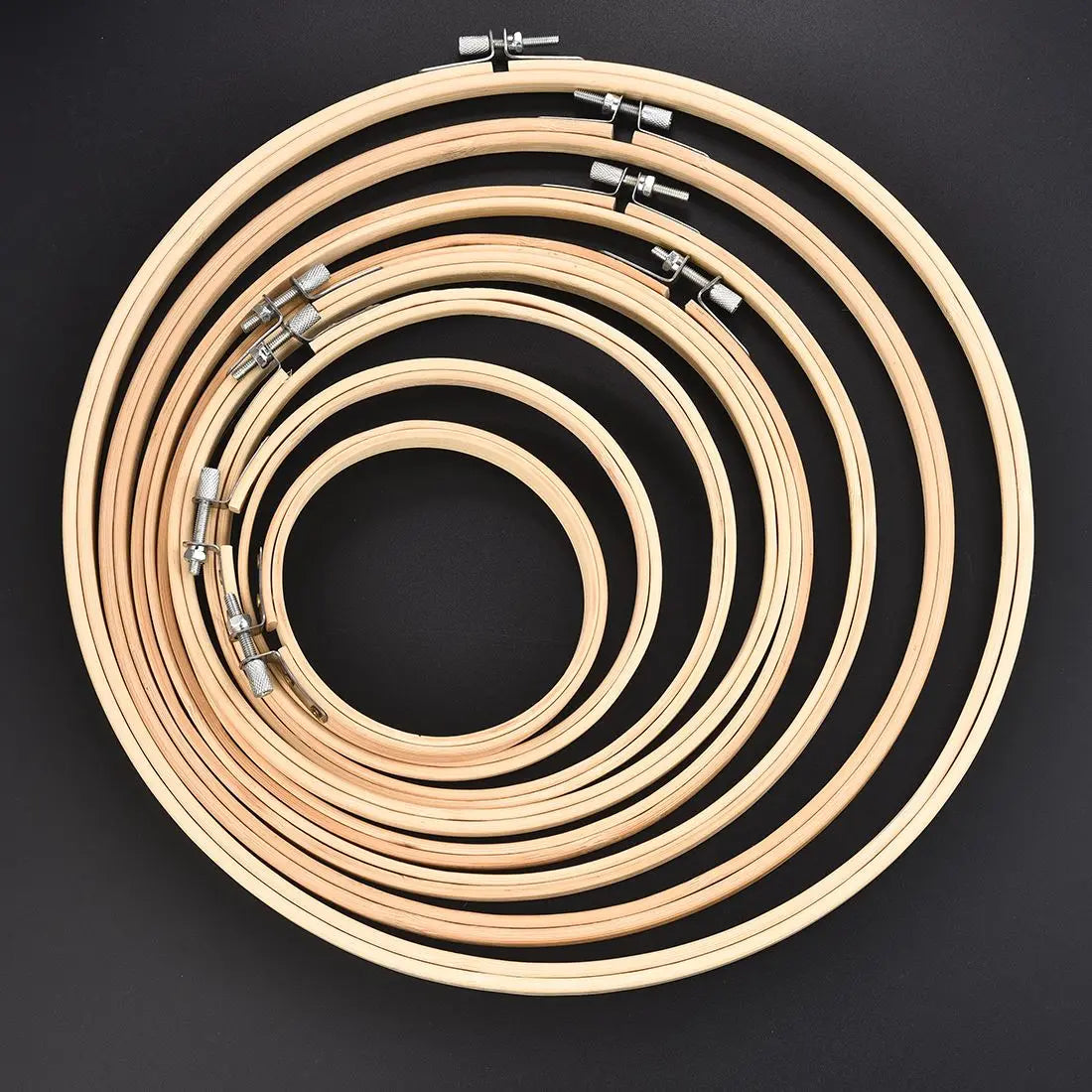 Set Tambours à Broder en Bois
