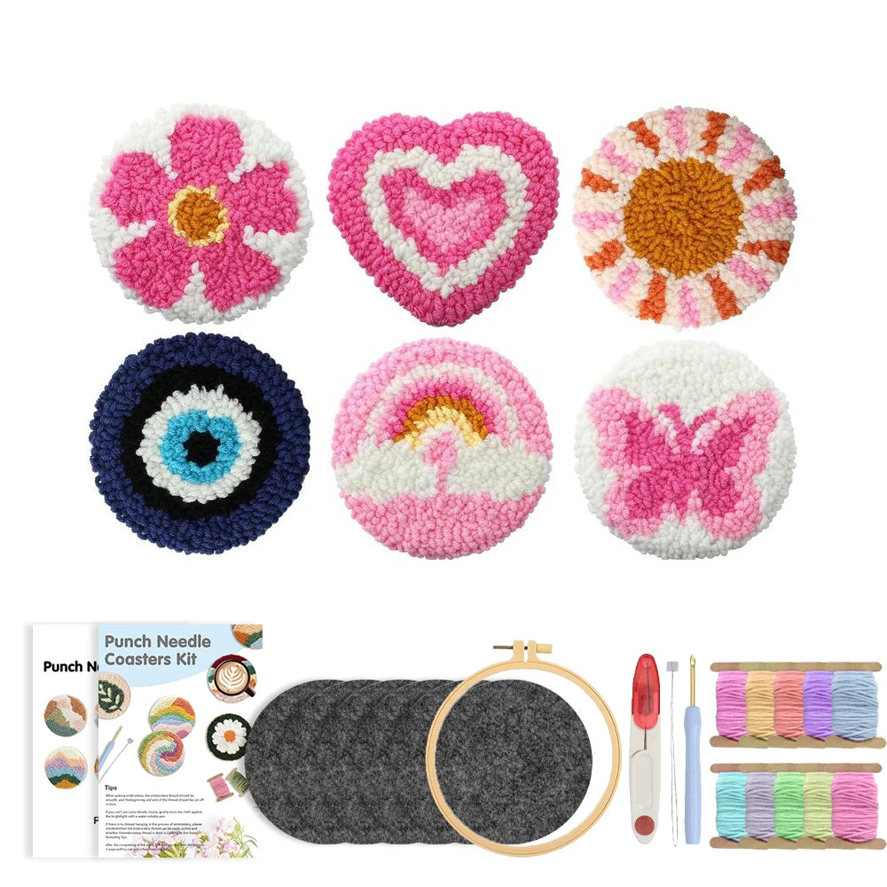 Kit 6 Sous-verres Cœurs Roses